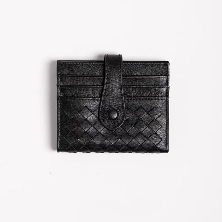 Woven Lamb Leather Multi-Card Wallet – Minimalist & Luxe