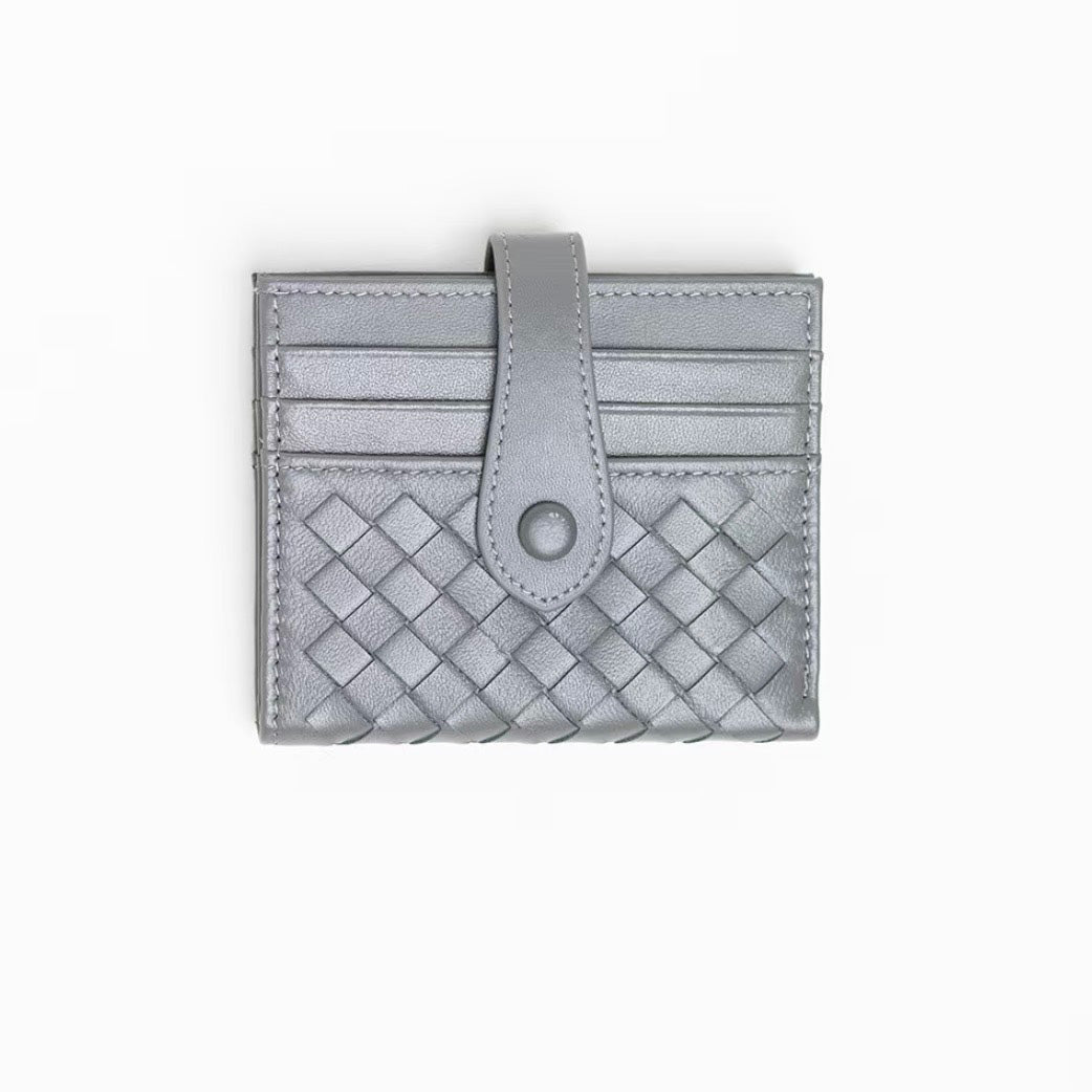 Woven Lamb Leather Multi-Card Wallet – Minimalist & Luxe