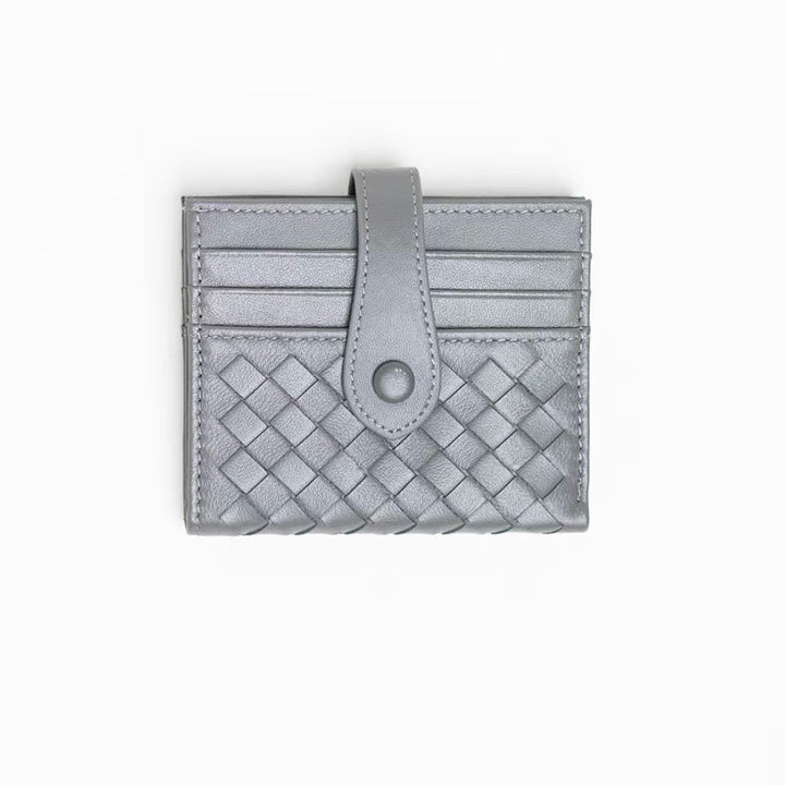 Woven Lamb Leather Multi-Card Wallet – Minimalist & Luxe