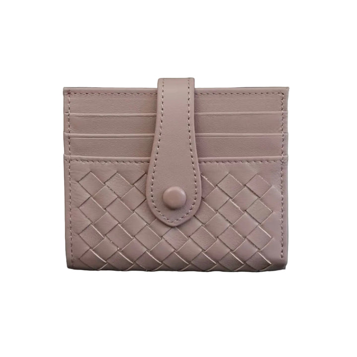 Woven Lamb Leather Multi-Card Wallet – Minimalist & Luxe