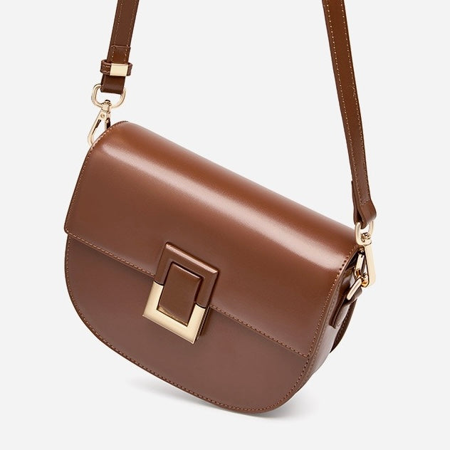 Women’s Genuine Leather Chic Saddle Crossbody Bag