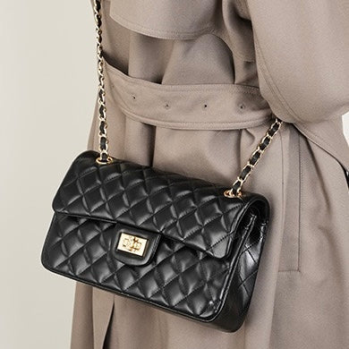 Inspired Quilted Women's Genuine Leather Shoulder Crossbody Bag