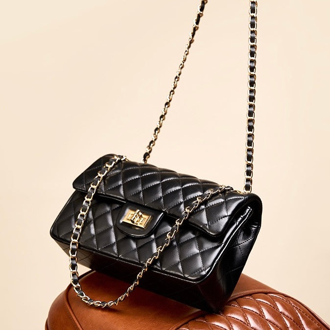 Inspired Quilted Women's Genuine Leather Shoulder Crossbody Bag