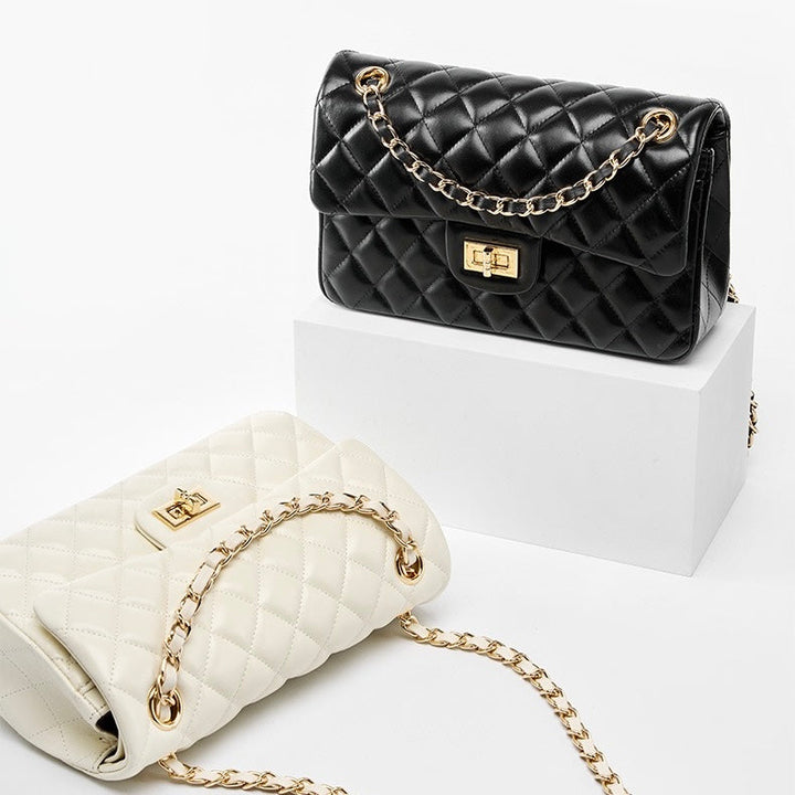 Inspired Quilted Women's Genuine Leather Shoulder Crossbody Bag