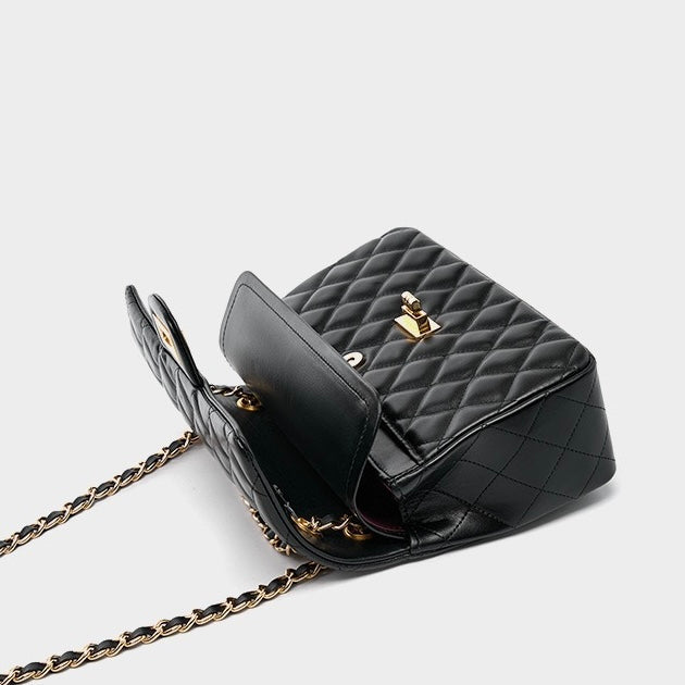 Inspired Quilted Women's Genuine Leather Shoulder Crossbody Bag