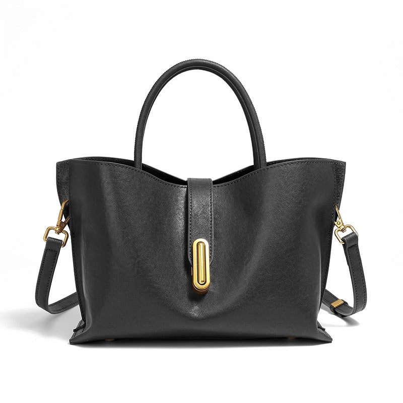 Women's Genuine Cowhide Niche Commuter Crossbody Tote