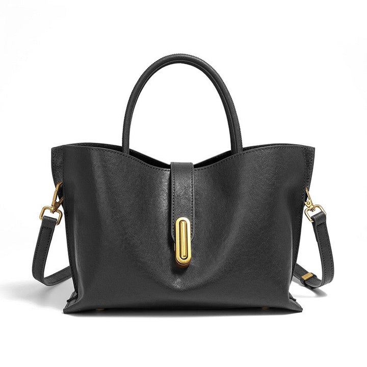 Women's Genuine Cowhide Niche Commuter Crossbody Tote