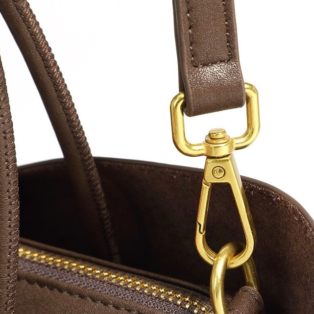Women's Genuine Cowhide Niche Commuter Crossbody Tote