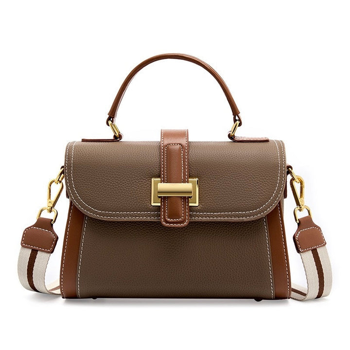 Women’s Luxe Minimalist Leather Structured Top Handle Crossbody Bag