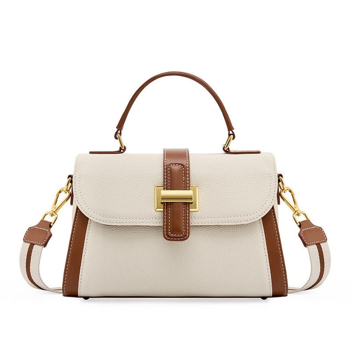 Women’s Luxe Minimalist Leather Structured Top Handle Crossbody Bag