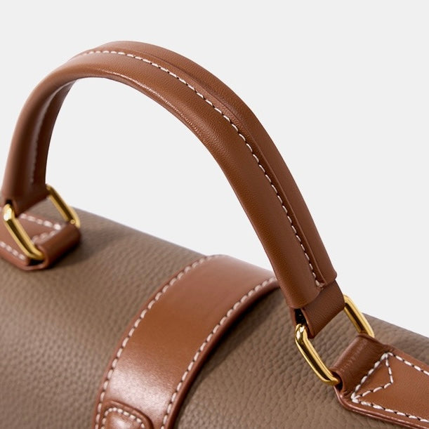 Women’s Luxe Minimalist Leather Structured Top Handle Crossbody Bag