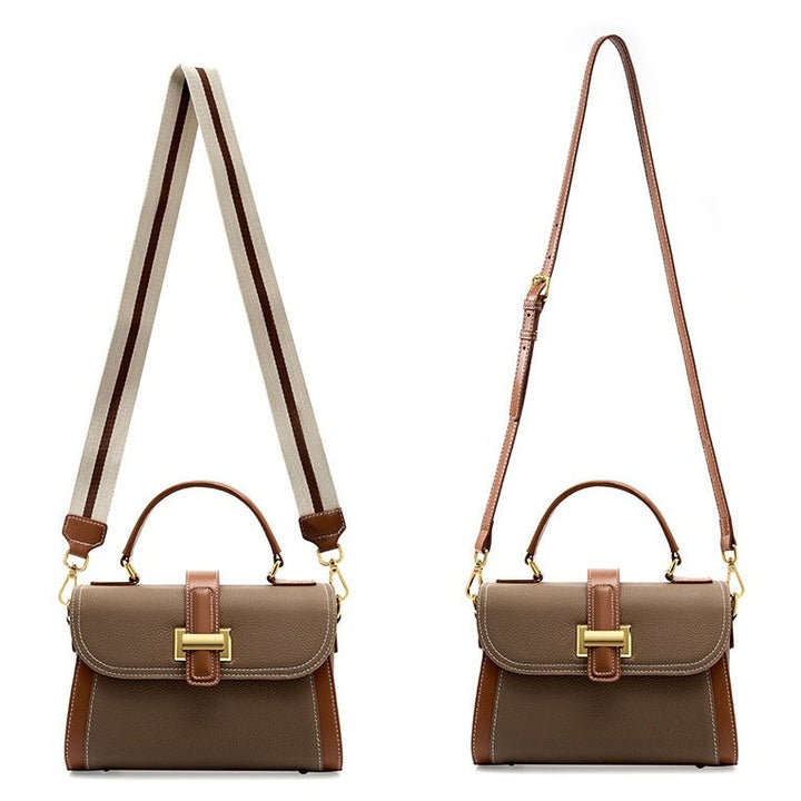 Women’s Luxe Minimalist Leather Structured Top Handle Crossbody Bag