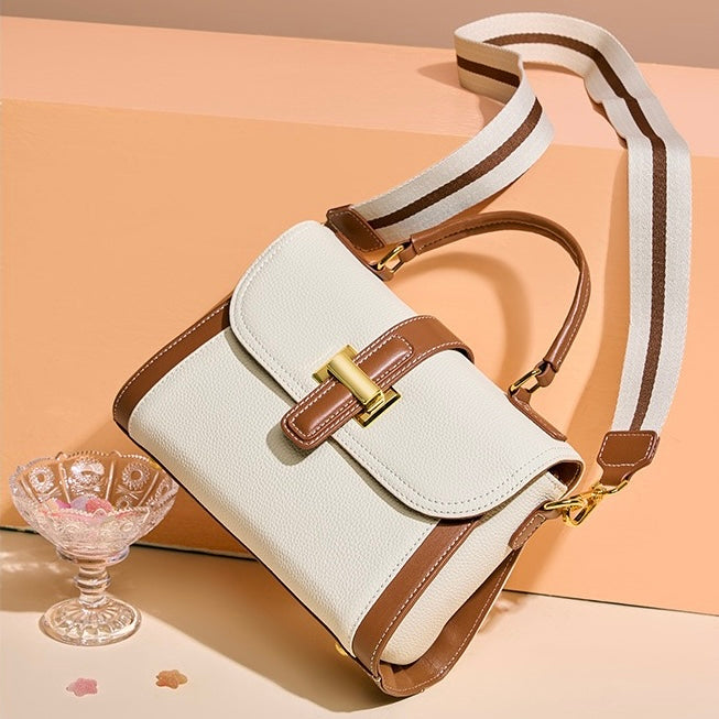 Women’s Luxe Minimalist Leather Structured Top Handle Crossbody Bag