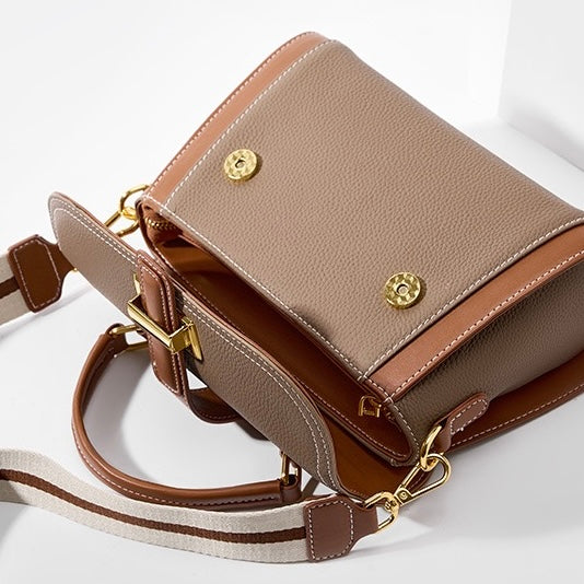 Women’s Luxe Minimalist Leather Structured Top Handle Crossbody Bag