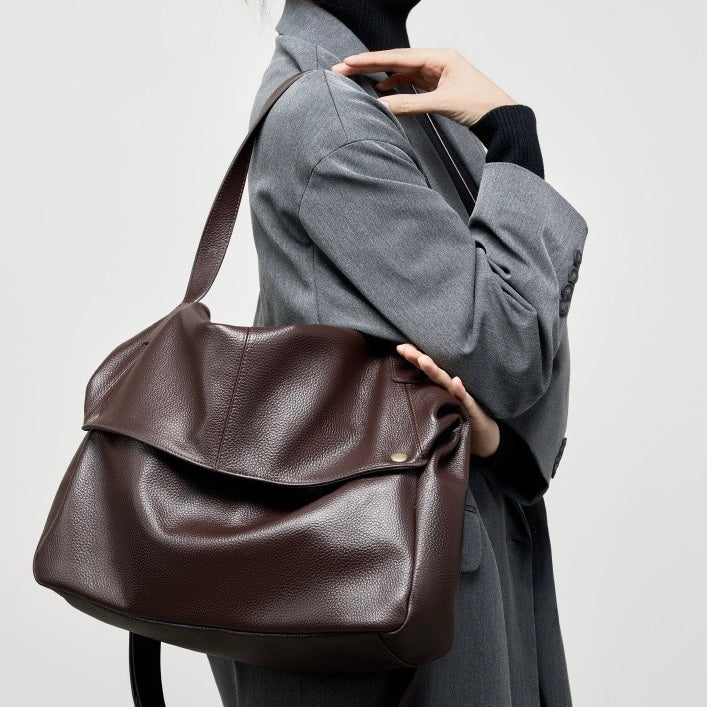 Women's Retro Genuine Leather Soft Minimalist Casual Tote Bag