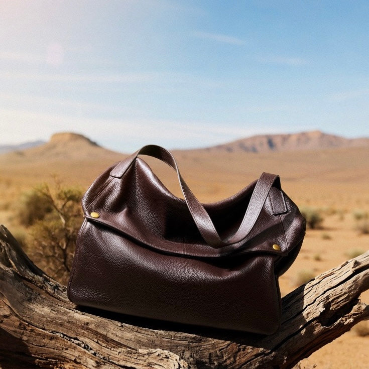 Women's Retro Genuine Leather Soft Minimalist Casual Tote Bag