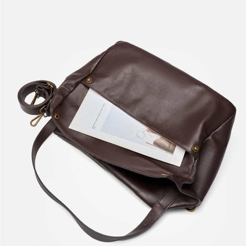 Women's Retro Genuine Leather Soft Minimalist Casual Tote Bag