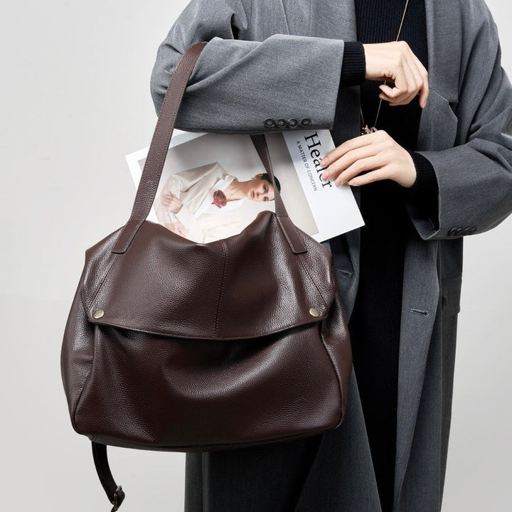 Women's Retro Genuine Leather Soft Minimalist Casual Tote Bag
