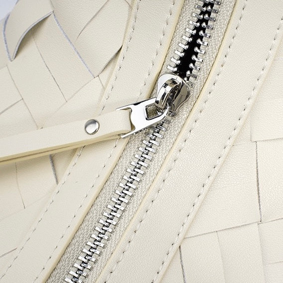 Women’s Genuine Leather Woven Dumpling Shoulder & Crossbody Bag