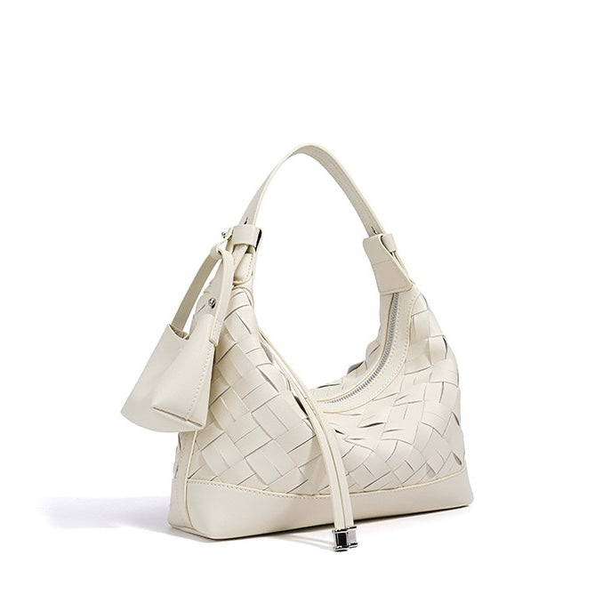 Women’s Genuine Leather Woven Dumpling Shoulder & Crossbody Bag