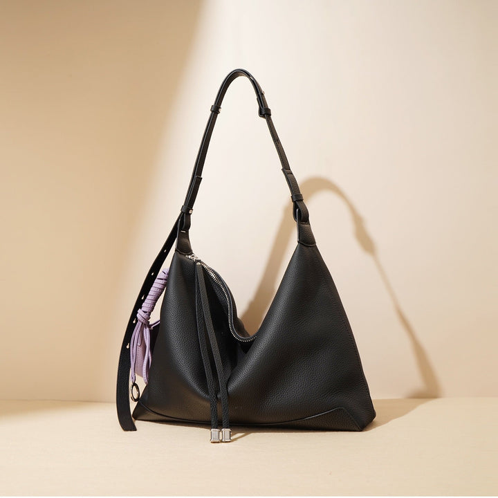 Women's Genuine Leather Minimalist Tote Dumpling Bag Shop Handbag