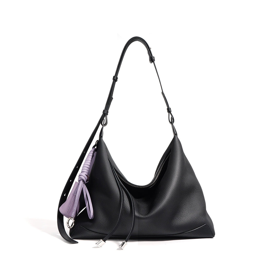 Women's Genuine Leather Minimalist Tote Dumpling Bag Shop Handbag