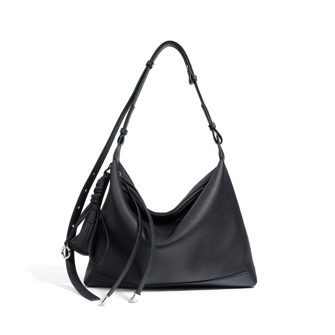 Women's Genuine Leather Minimalist Tote Dumpling Bag Shop Handbag