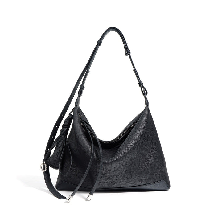 Women's Genuine Leather Minimalist Tote Dumpling Bag Shop Handbag