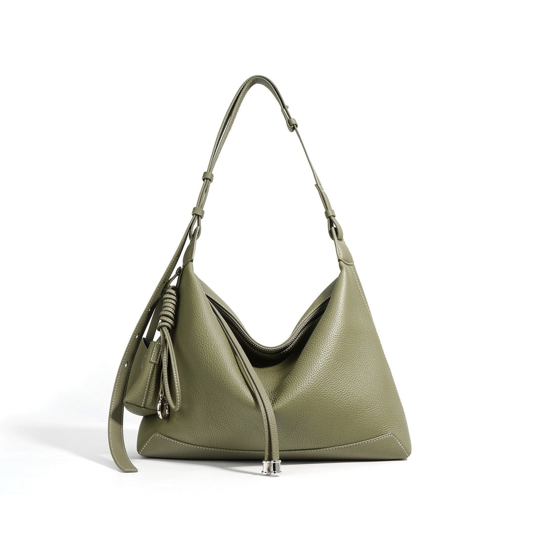 Women's Genuine Leather Minimalist Tote Dumpling Bag Shop Handbag