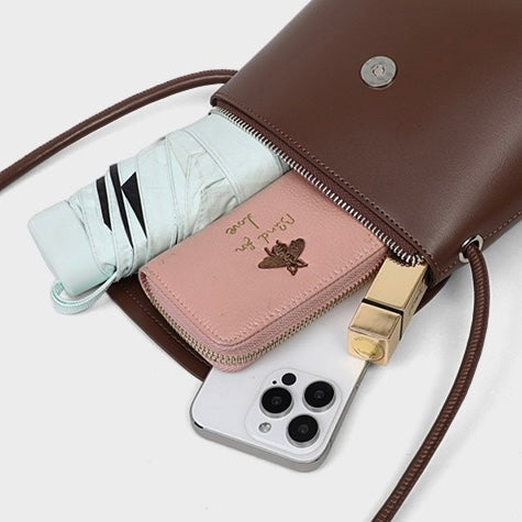 Women's Leather Vintage Flap Crossbody Bag