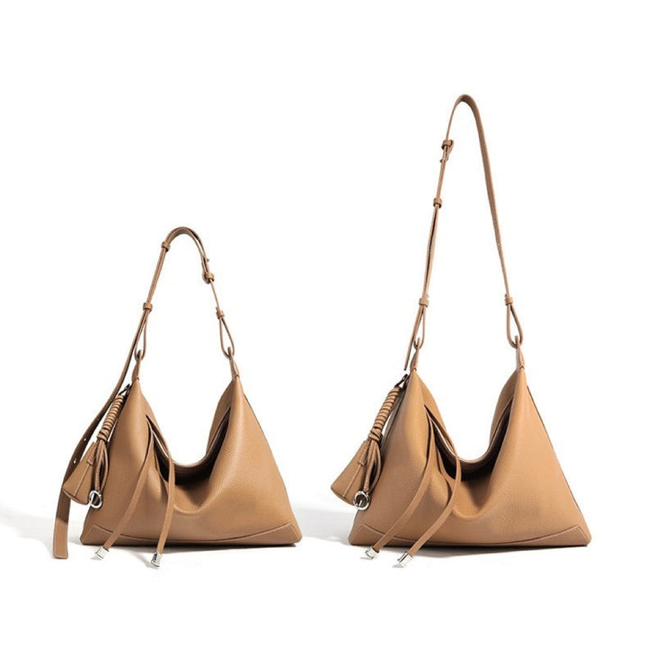 Women's Genuine Leather Minimalist Tote Dumpling Bag Shop Handbag