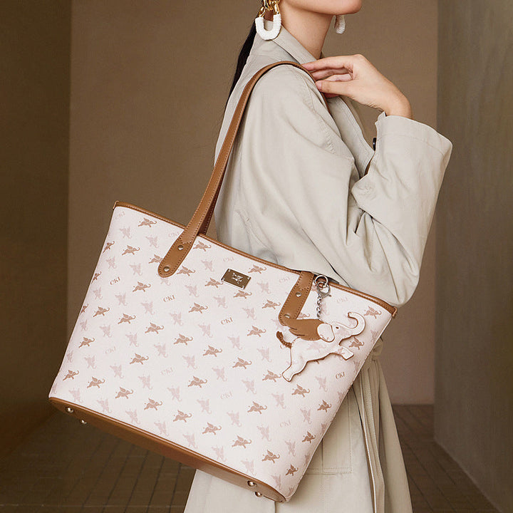 Luxury Large Vintage Monogram Flying Elephant Tote Shoulder Handbag