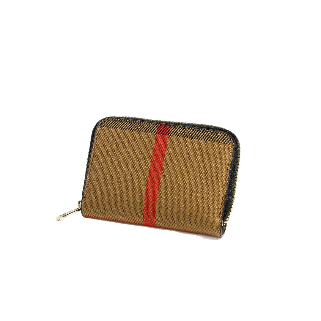 Vintage Tartan Style Canvas Zipper Card Wallet