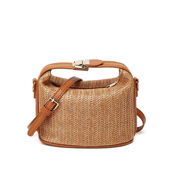 MARIELLE - WOVEN BUCKET CROSSBODY BAG