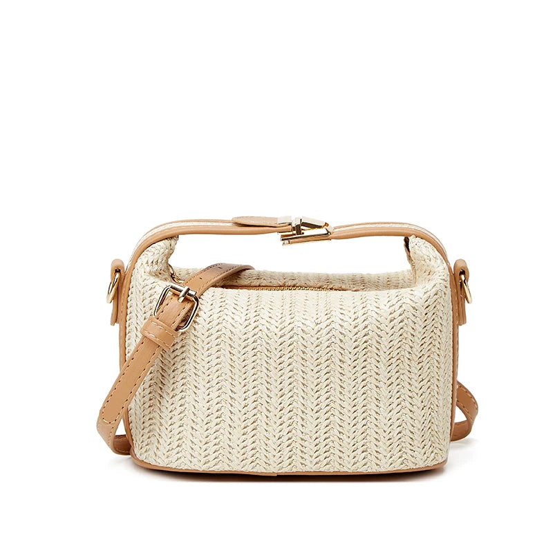 MARIELLE - WOVEN BUCKET CROSSBODY BAG