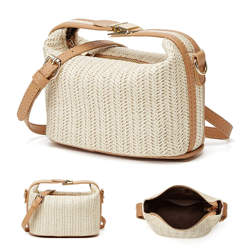 MARIELLE - WOVEN BUCKET CROSSBODY BAG