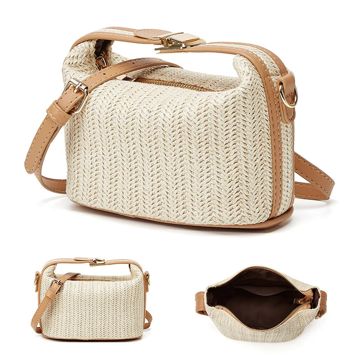 MARIELLE - WOVEN BUCKET CROSSBODY BAG