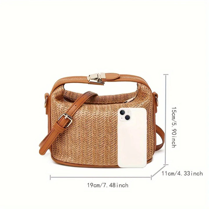 MARIELLE - WOVEN BUCKET CROSSBODY BAG