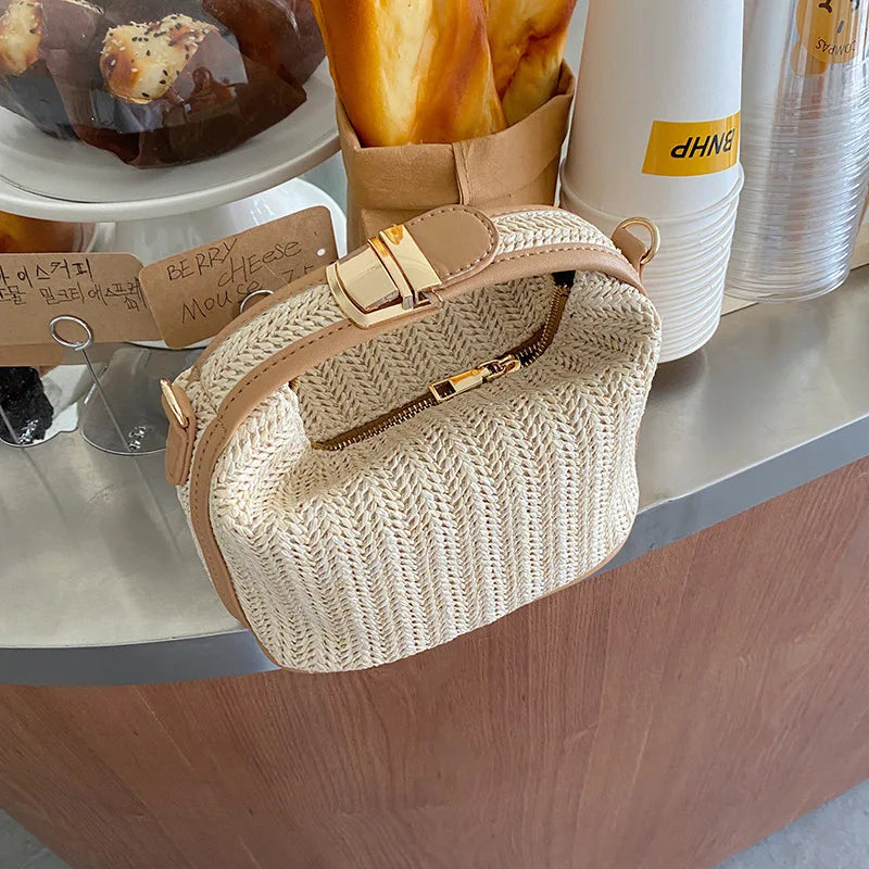 MARIELLE - WOVEN BUCKET CROSSBODY BAG