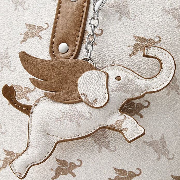 Luxury Large Vintage Monogram Flying Elephant Tote Shoulder Handbag