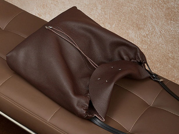 The Nocturne Flow Genuine Leather Tote Bag with Adjustable Strap & Detachable Pouch