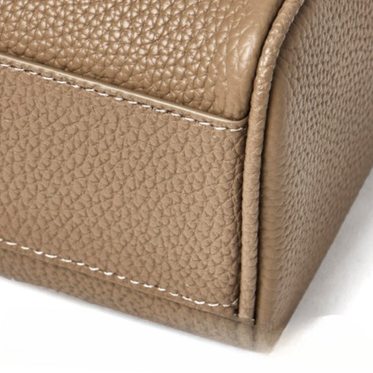 The Lychee Grain Genuine Leather Flap Crossbody Bag with Adjustable Strap
