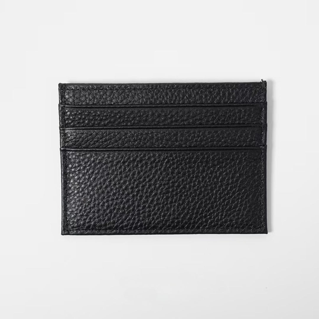 Full-Grain Leather Ultra-Thin Compact Card Case (Multi-Card Slots)