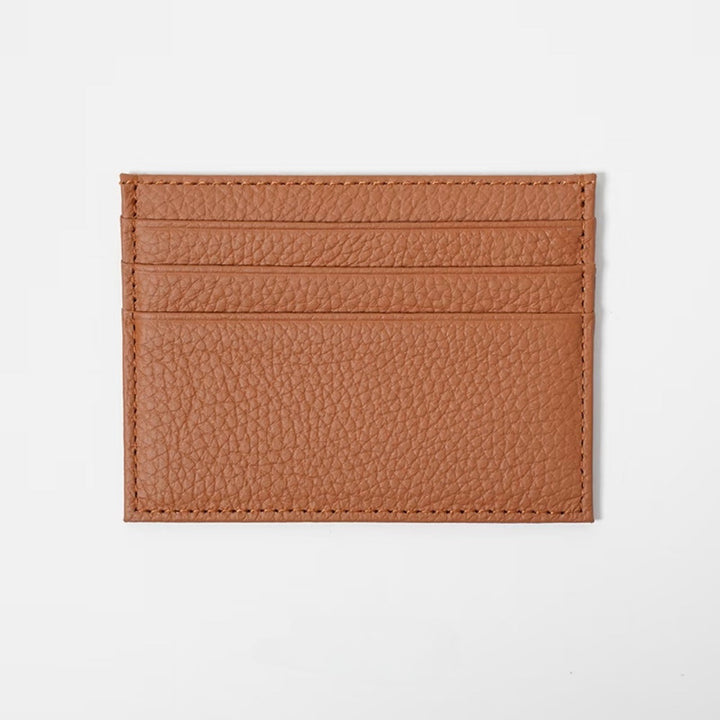 Full-Grain Leather Ultra-Thin Compact Card Case (Multi-Card Slots)