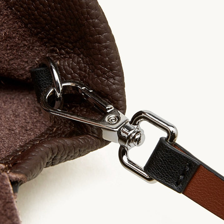 The Nocturne Flow Genuine Leather Tote Bag with Adjustable Strap & Detachable Pouch